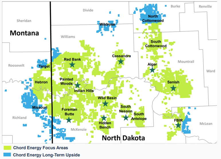 Chord Energy Aims To Bulk Up In Bakken Divest Non Core Hart Energy   Chord Energy Williston Map 